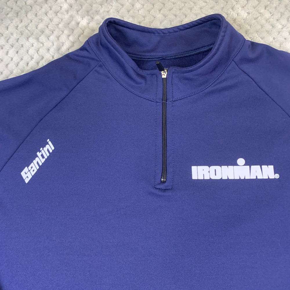 Santini Ironman Quarter Zip Cycling Top Men's XXL Navy Training IM216014HZIP